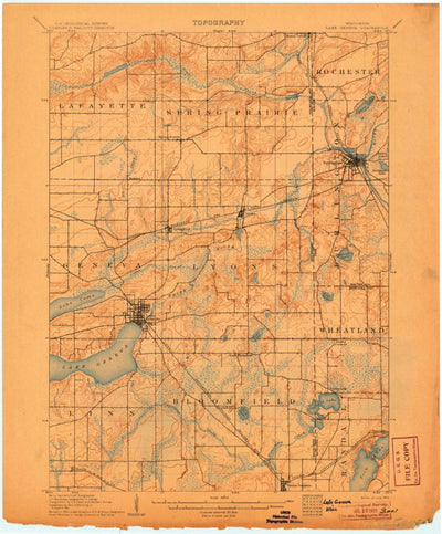 United States Geological Survey Lake Geneva, WI (1906, 62500-Scale) digital map