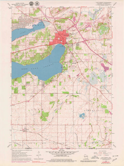 United States Geological Survey Lake Geneva, WI (1960, 24000-Scale) digital map