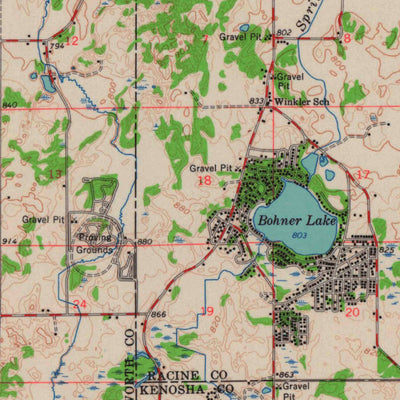 United States Geological Survey Lake Geneva, WI (1960, 62500-Scale) digital map