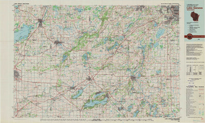 United States Geological Survey Lake Geneva, WI (1980, 100000-Scale) digital map