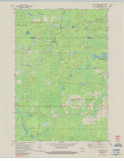 United States Geological Survey Lake Gordon, WI (1972, 24000-Scale) digital map