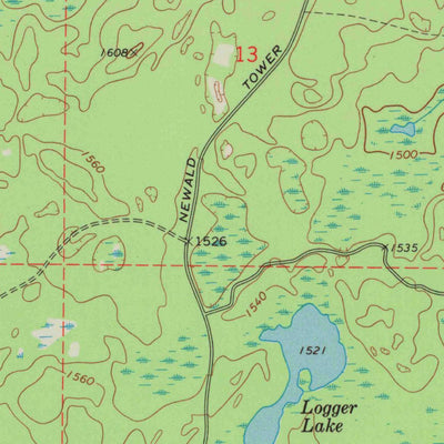 United States Geological Survey Lake Gordon, WI (1972, 24000-Scale) digital map
