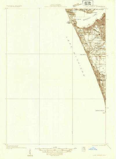United States Geological Survey Lake Harbor, MI (1930, 48000-Scale) digital map