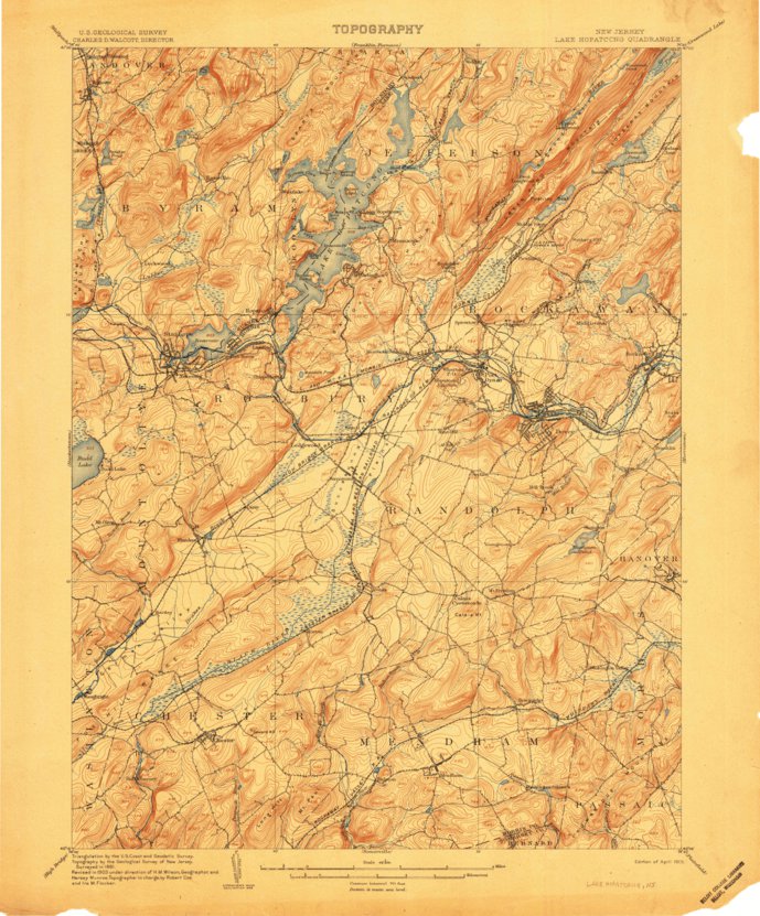 Lake Hopatcong, NJ (1905, 62500-Scale) Map by United States Geological ...