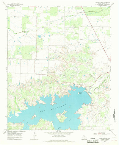 United States Geological Survey Lake Kickapoo, TX (1966, 24000-Scale) digital map