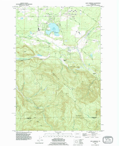 United States Geological Survey Lake Lawrence, WA (1990, 24000-Scale) digital map
