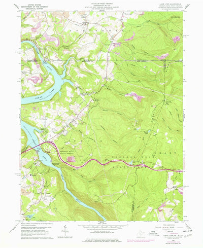United States Geological Survey Lake Lynn, PA-WV (V1, 1960) digital map
