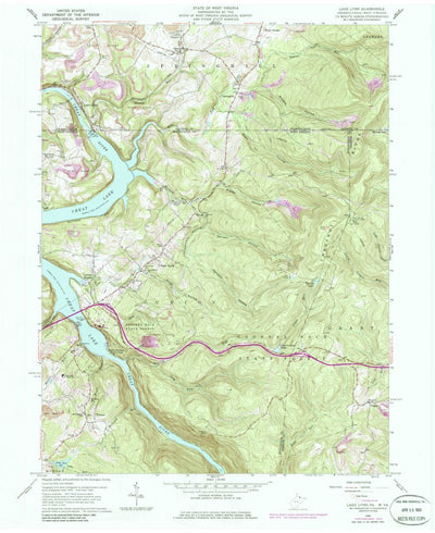 United States Geological Survey Lake Lynn, PA-WV (V2, 1960) digital map