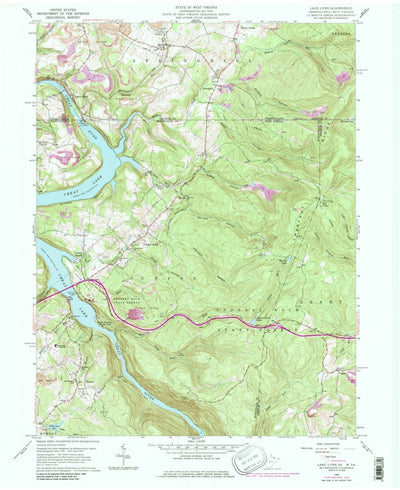 United States Geological Survey Lake Lynn, PA-WV (V3, 1960) digital map