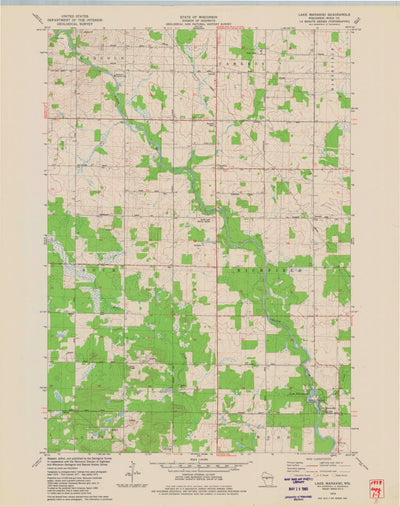 United States Geological Survey Lake Manakiki, WI (1979, 24000-Scale) digital map