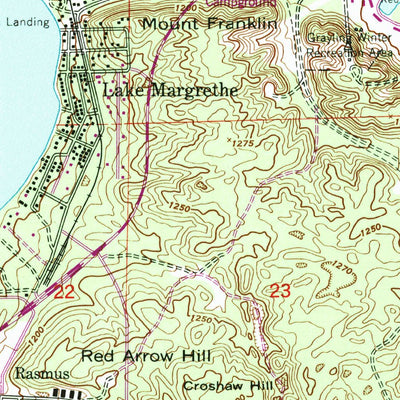 United States Geological Survey Lake Margrethe, MI (1950, 24000-Scale) digital map