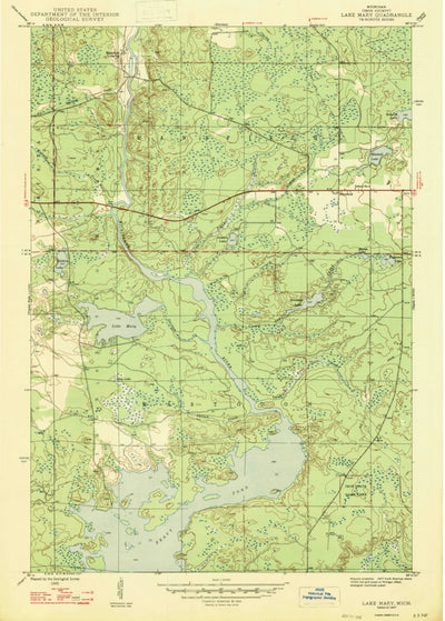 United States Geological Survey Lake Mary, MI (1947, 24000-Scale) digital map