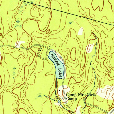 United States Geological Survey Lake Maskenozha, PA-NJ (1943, 24000-Scale) digital map