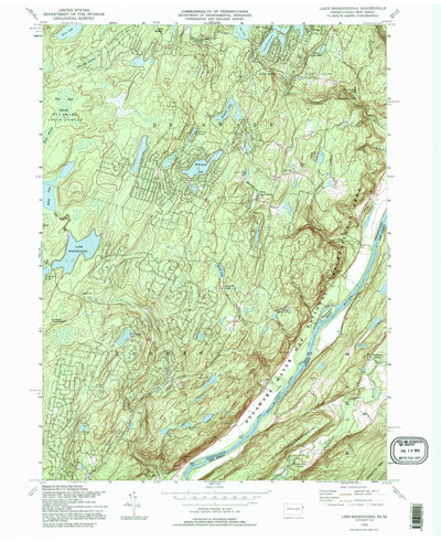 United States Geological Survey Lake Maskenozha, PA-NJ (1994, 24000-Scale) digital map
