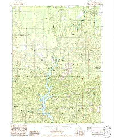 United States Geological Survey Lake Mccloud, CA (1986, 24000-Scale) digital map
