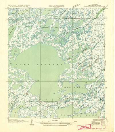 United States Geological Survey Lake Mechant, LA (1935, 31680-Scale) digital map