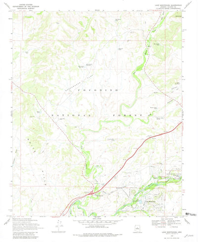 United States Geological Survey Lake Montezuma, AZ (1969, 24000-Scale) digital map