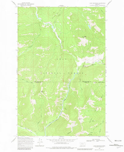 United States Geological Survey Lake Mountain, MT (1968, 24000-Scale) digital map