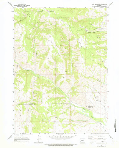 United States Geological Survey Lake Mountain, WY (1969, 24000-Scale) digital map