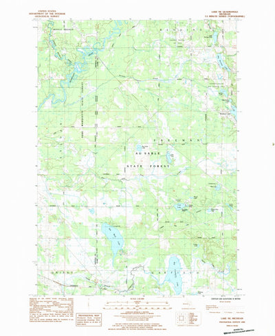 United States Geological Survey Lake NE, MI (1984, 25000-Scale) digital map