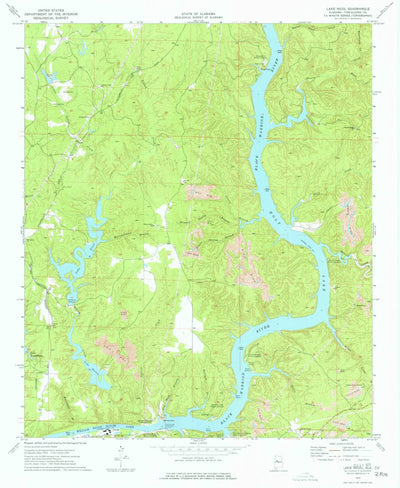 United States Geological Survey Lake Nicol, AL (1974, 24000-Scale) digital map