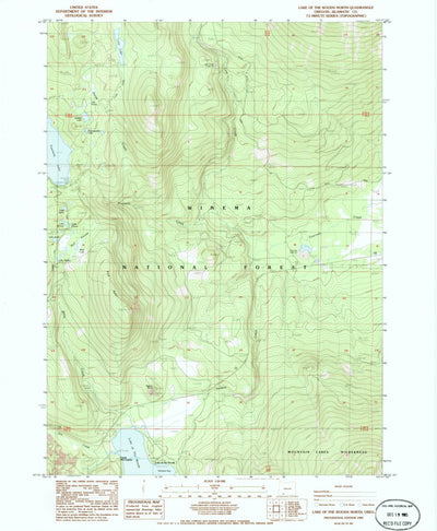 United States Geological Survey Lake Of The Woods North, OR (1985, 24000-Scale) digital map