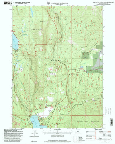 United States Geological Survey Lake Of The Woods North, OR (1998, 24000-Scale) digital map