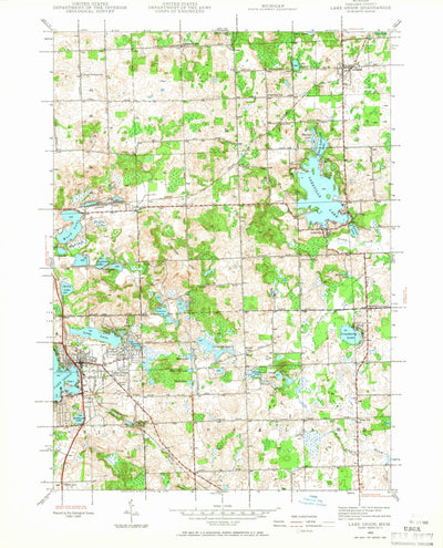 United States Geological Survey Lake Orion, MI (1943, 24000-Scale) digital map