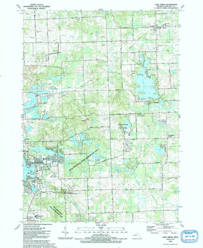 United States Geological Survey Lake Orion, MI (1991, 24000-Scale) digital map