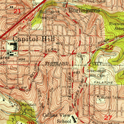 United States Geological Survey Lake Oswego, OR (1954, 24000-Scale) digital map