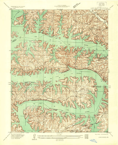 United States Geological Survey Lake Ozark, MO (1934, 24000-Scale) digital map