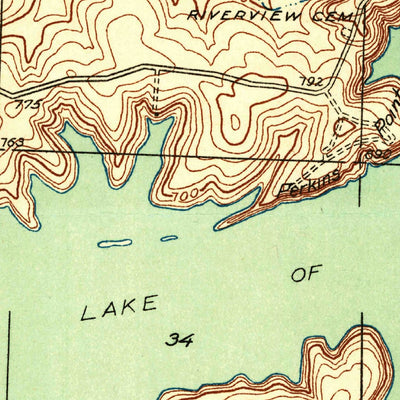 United States Geological Survey Lake Ozark, MO (1934, 24000-Scale) digital map