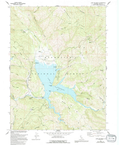 United States Geological Survey Lake Pillsbury, CA (1967, 24000-Scale) digital map