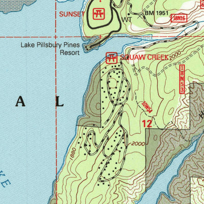 United States Geological Survey Lake Pillsbury, CA (1996, 24000-Scale) digital map