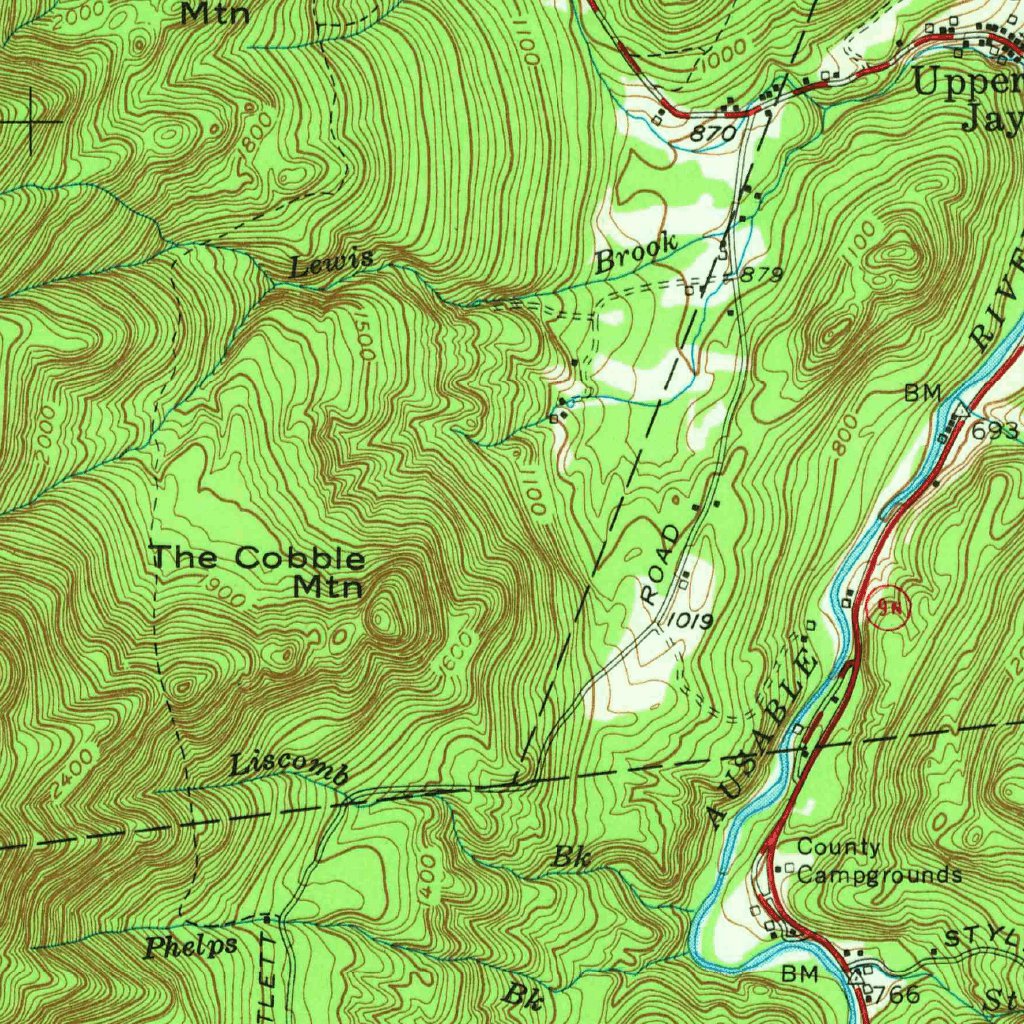 Lake Placid, NY (1953, 62500-Scale) Map by United States Geological ...