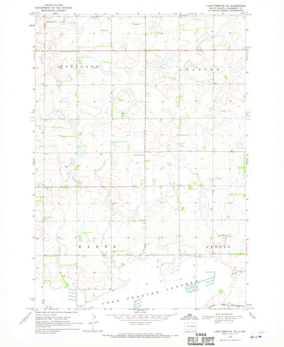 United States Geological Survey Lake Preston NE, SD (1968, 24000-Scale) digital map