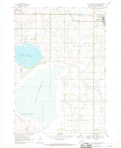 United States Geological Survey Lake Preston West, SD (1968, 24000-Scale) digital map