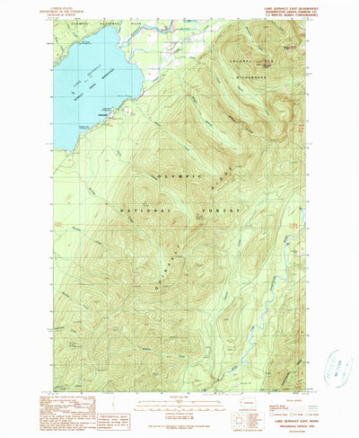 United States Geological Survey Lake Quinault East, WA (1990, 24000-Scale) digital map