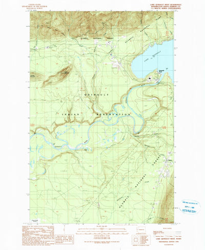 United States Geological Survey Lake Quinault West, WA (1990, 24000-Scale) digital map