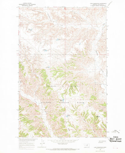 United States Geological Survey Lake Reservoir, MT (1965, 24000-Scale) digital map