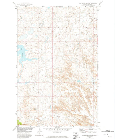 United States Geological Survey Lake Seventeen East, MT (1971, 24000-Scale) digital map