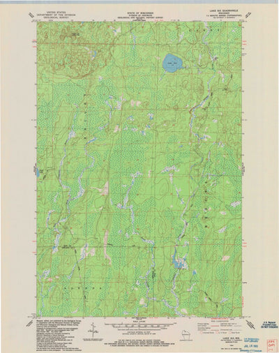 United States Geological Survey Lake Six, WI (1984, 24000-Scale) digital map