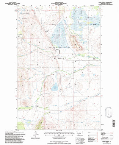 United States Geological Survey Lake Theboe, MT (1995, 24000-Scale) digital map