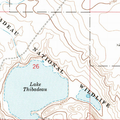 United States Geological Survey Lake Thibadeau, MT (1972, 24000-Scale) digital map