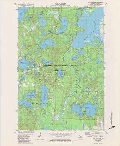 United States Geological Survey Lake Tomahawk, WI (1982, 24000-Scale) digital map