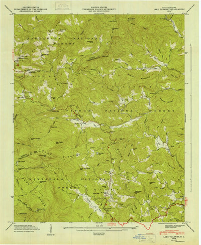 United States Geological Survey Lake Toxaway, NC (1947, 24000-Scale) digital map