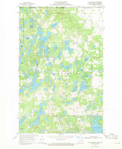 United States Geological Survey Lake Upsilon, ND (1968, 24000-Scale) digital map