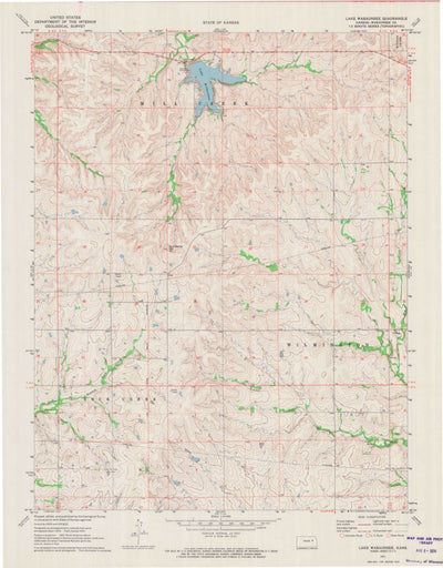 United States Geological Survey Lake Wabaunsee, KS (1971, 24000-Scale) digital map