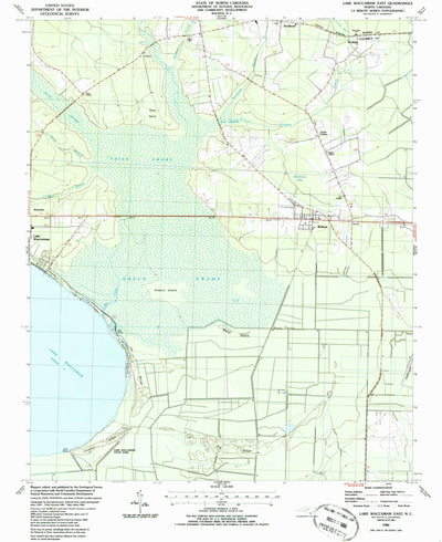 United States Geological Survey Lake Waccamaw East, NC (1986, 24000-Scale) digital map