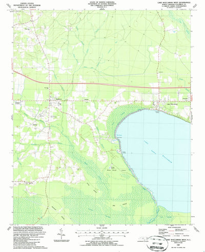 United States Geological Survey Lake Waccamaw West, NC (1987, 24000-Scale) digital map